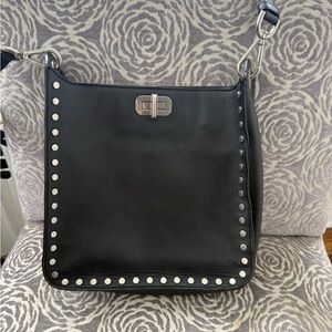 Michael Kors Black Crossbody Bag with Silver Accents